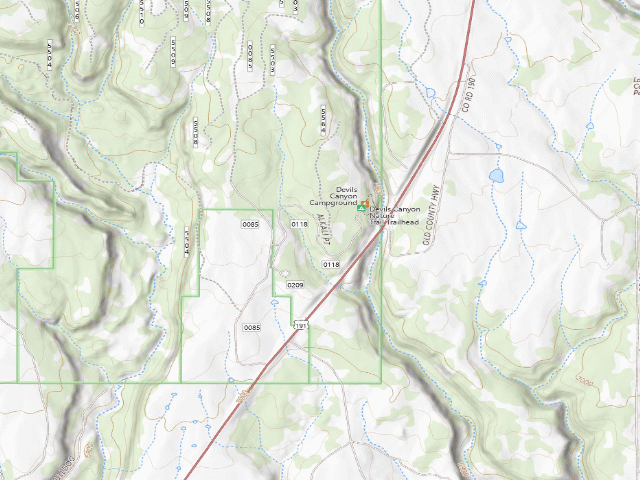 USGS topographic map of Devils Canyon Campground