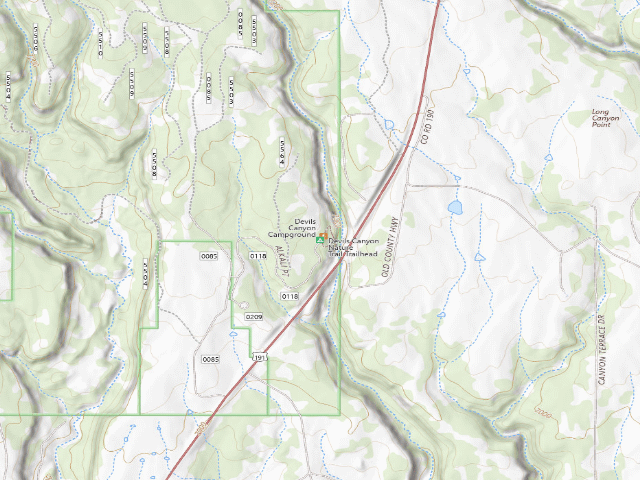 USGS topographic map of Devils Canyon Campground