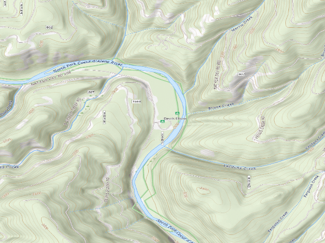 USGS topographic map of Devils Elbow