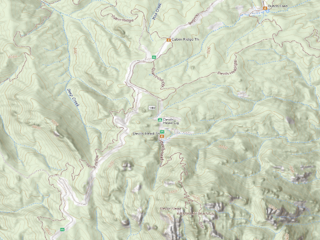 USGS topographic map of Devils Head Cg