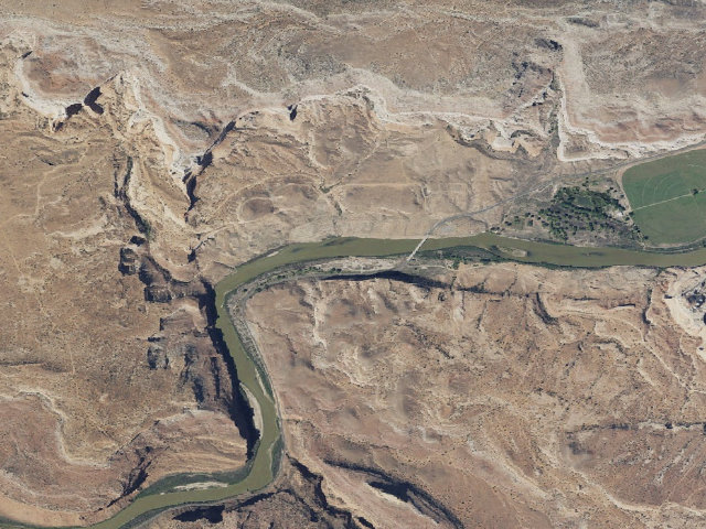 Aerial image of Dewey Bridge Campground