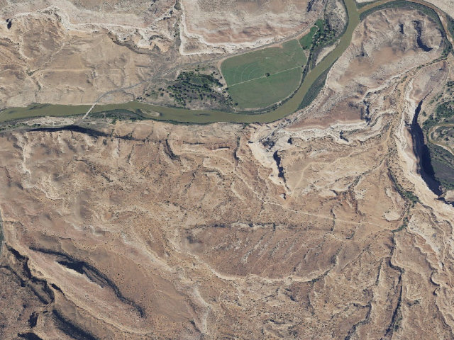 Aerial image of Dewey Bridge Dispersed Campground