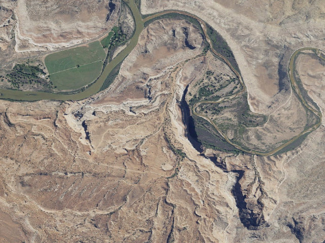Aerial image of Dewey Bridge Dispersed Campground