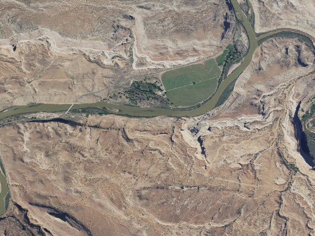 Aerial image of Dewey Bridge Dispersed Campground