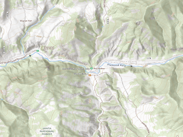 USGS topographic map of Diamond Fork Group Sites