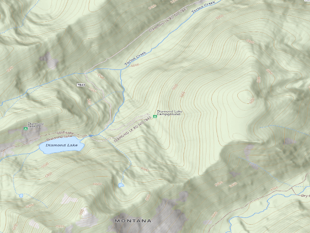 USGS topographic map of Diamond Lake Campground
