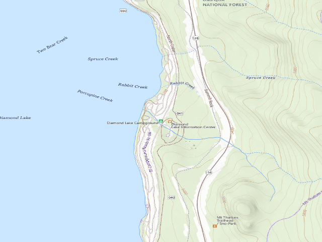 USGS topographic map of Diamond Lake Campground
