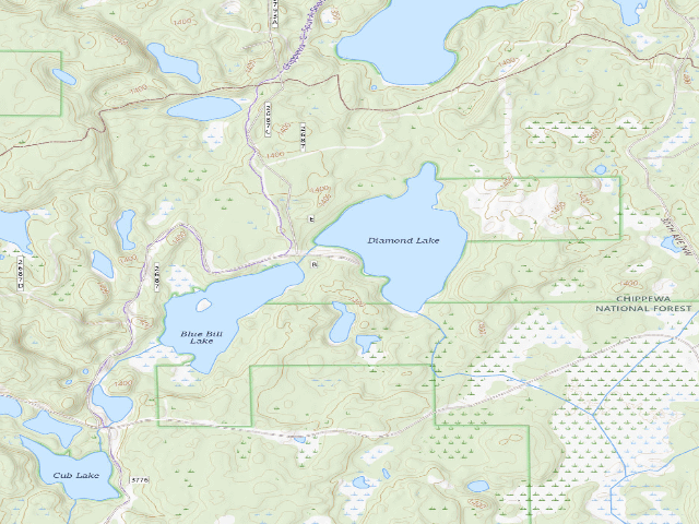USGS topographic map of Diamond Lake - W71