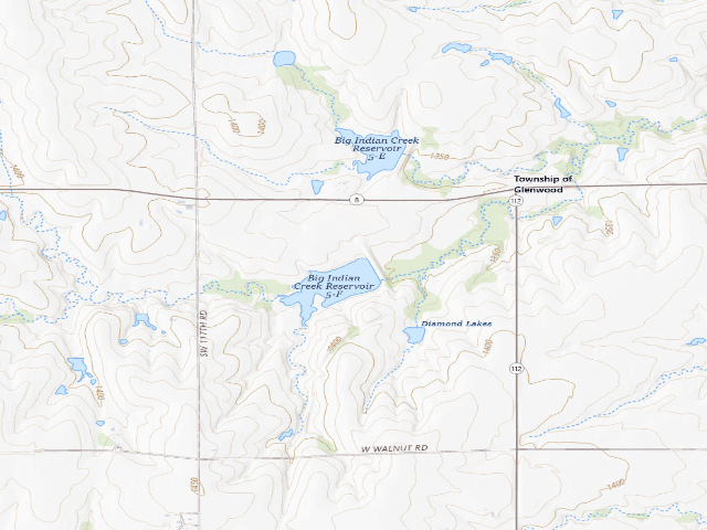 USGS topographic map of Diamond Lake WMA