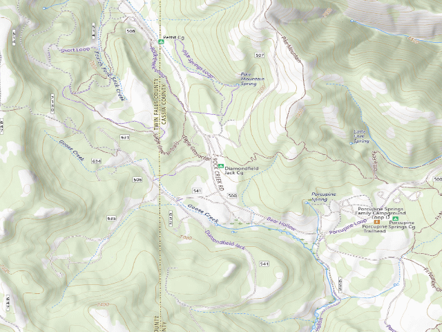 USGS topographic map of Diamondfield Jack Cg