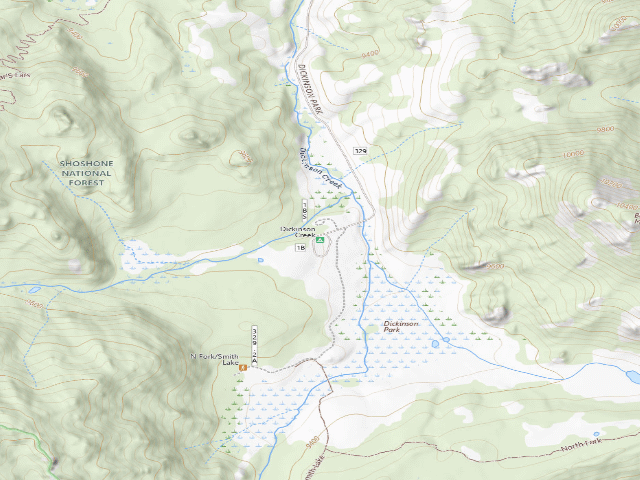 USGS topographic map of Dickinson Creek