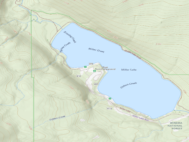 USGS topographic map of Digit Point Campground