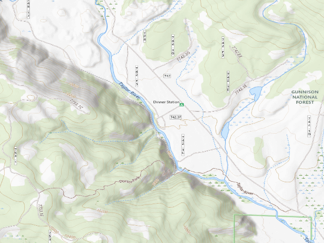 USGS topographic map of Dinner Station Campground