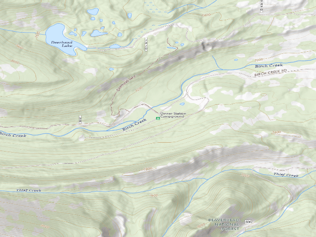USGS topographic map of Dinner Station Campground