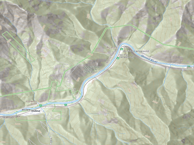 USGS topographic map of Dirt Flat Campground