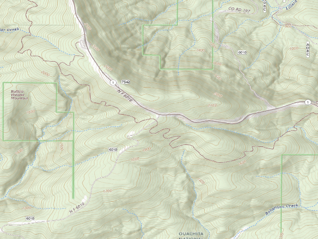 USGS topographic map of Dispersed camp #11 — Le Flore County, OK