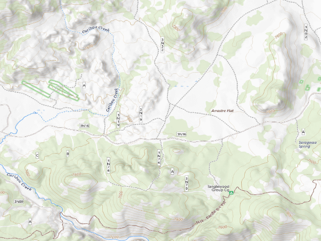 USGS topographic map of Dispersed camp #12 — San Bernardino County, CA