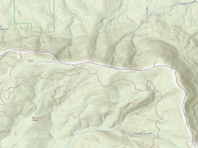 USGS topographic map of Dispersed camp #15 — Le Flore County, OK