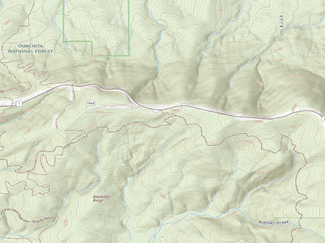 USGS topographic map of Dispersed camp #16 — Le Flore County, OK