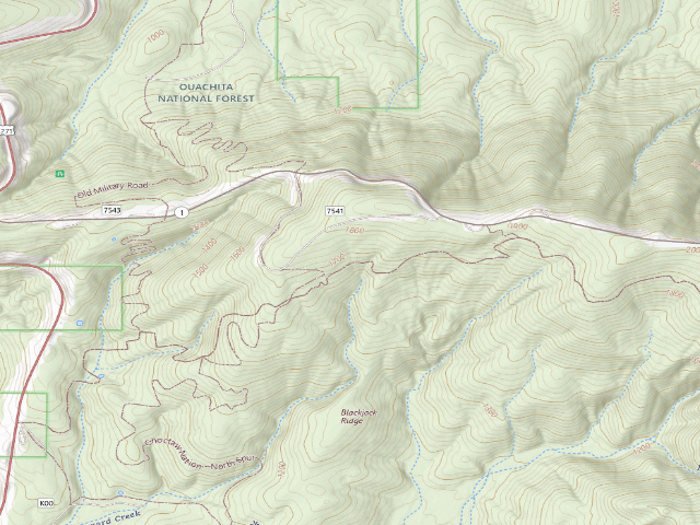USGS topographic map of Dispersed camp #17 — Le Flore County, OK