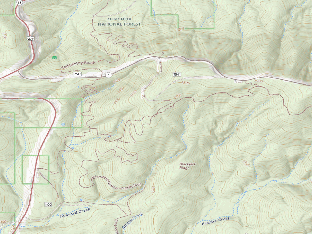 USGS topographic map of Dispersed camp #18 — Le Flore County, OK