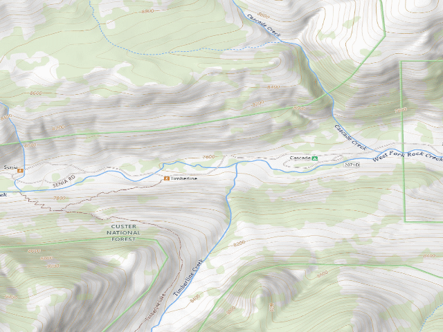 USGS topographic map of Dispersed camp #2 — Carbon County, MT