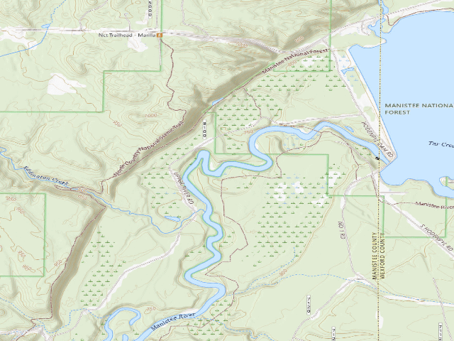 USGS topographic map of Dispersed camp #2 — Manistee County, MI