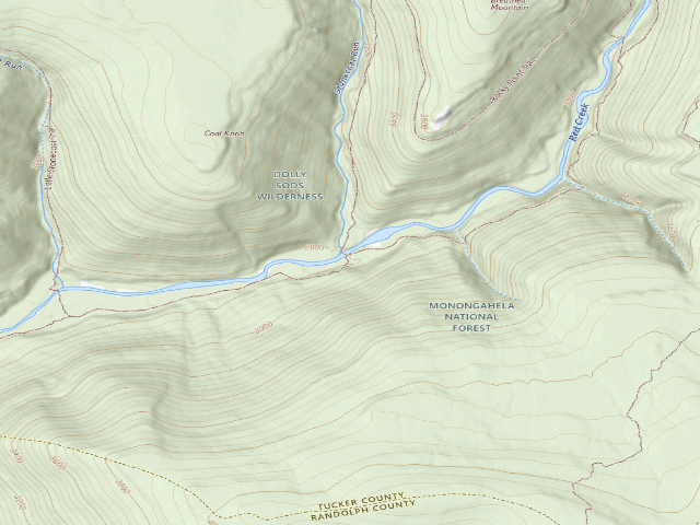 USGS topographic map of Dispersed camp #2 — Tucker County, WV