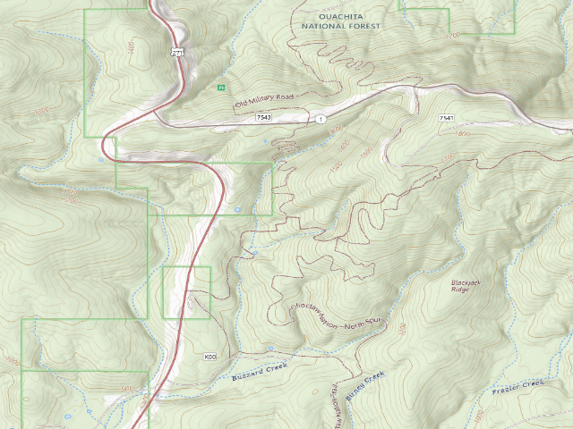 USGS topographic map of Dispersed camp #20 — Le Flore County, OK