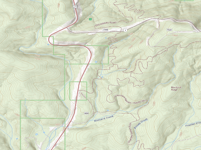 USGS topographic map of Dispersed camp #21 — Le Flore County, OK