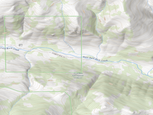USGS topographic map of Dispersed camp #3 — Carbon County, MT