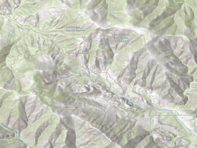 USGS topographic map of Dispersed camp #3 — Monterey County, CA