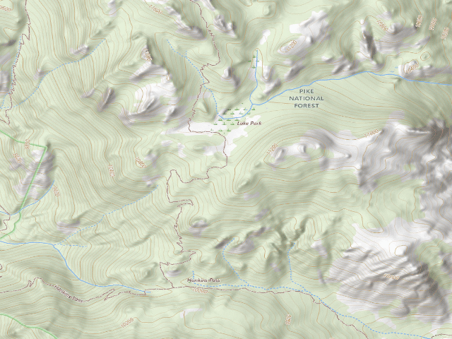 USGS topographic map of Dispersed camp #3 — Park County, CO