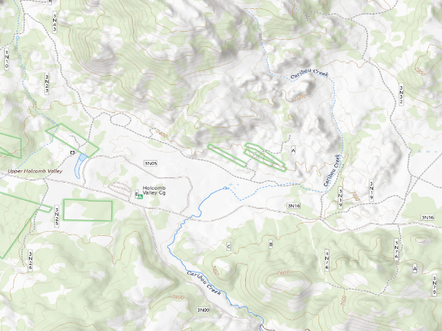 USGS topographic map of Dispersed camp #3 — San Bernardino County, CA