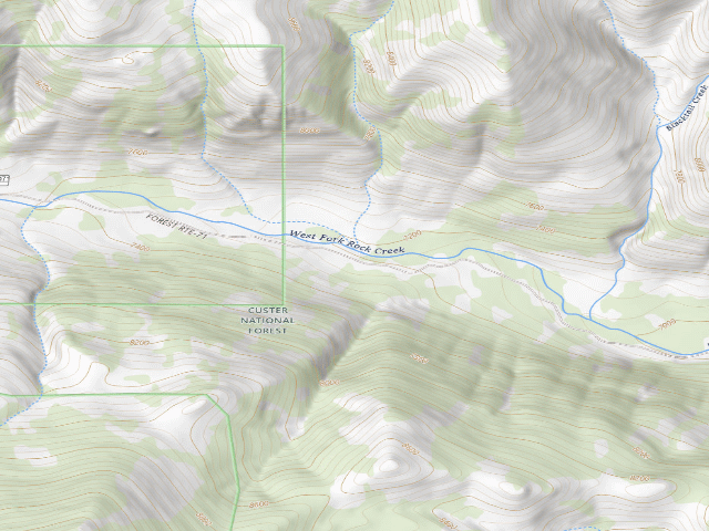 USGS topographic map of Dispersed camp #4 — Carbon County, MT