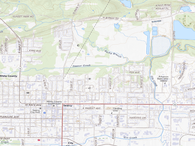 USGS topographic map of Dispersed camp #4 — White County, AR