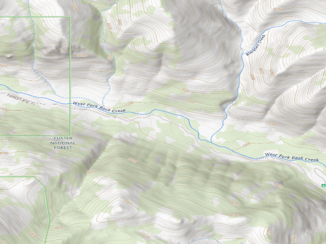 USGS topographic map of Dispersed camp #5 — Carbon County, MT