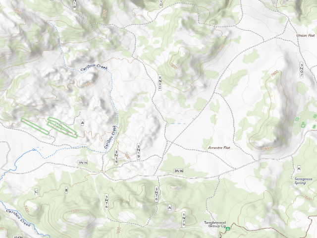 USGS topographic map of Dispersed camp #5 — San Bernardino County, CA