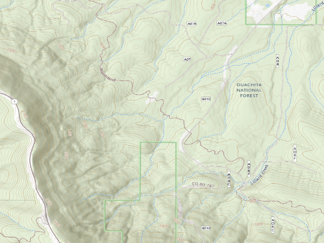 USGS topographic map of Dispersed camp #6 — Le Flore County, OK