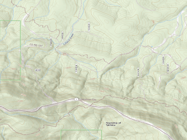 USGS topographic map of Dispersed camp #7 — Le Flore County, OK