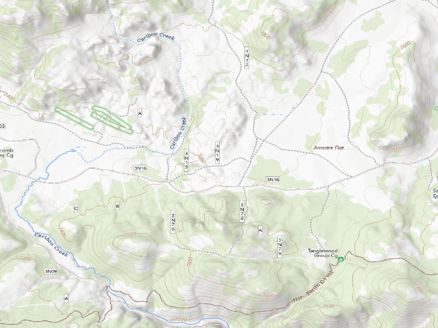 USGS topographic map of Dispersed camp #7 — San Bernardino County, CA