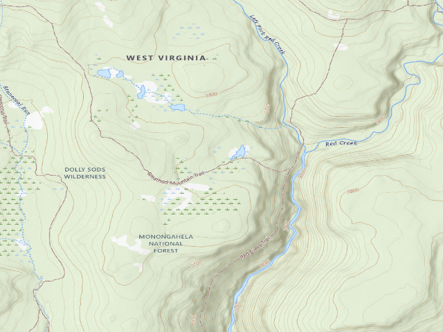 USGS topographic map of Dispersed camp #7 — Tucker County, WV