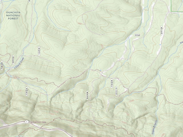USGS topographic map of Dispersed camp #8 — Le Flore County, OK