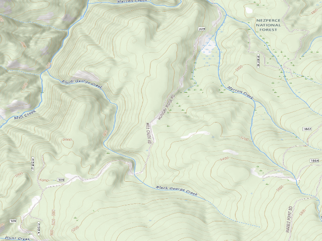 USGS topographic map of Dispersed camp — Idaho County, ID