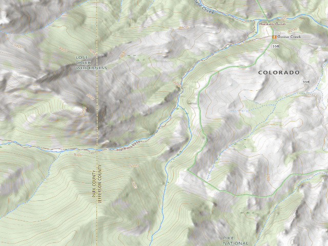USGS topographic map of Dispersed camp — Jefferson County, CO