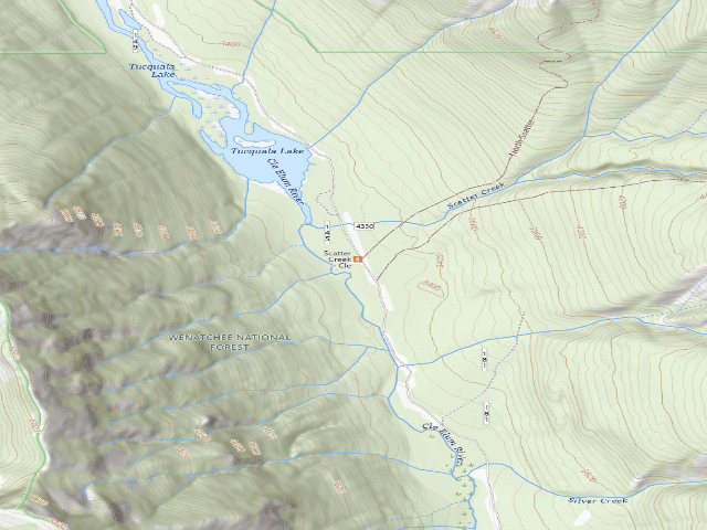 USGS topographic map of Dispersed camp — Kittitas County, WA
