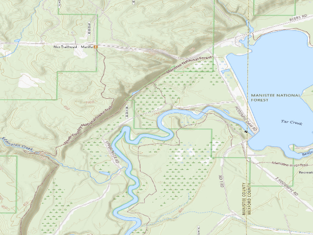 USGS topographic map of Dispersed camp — Manistee County, MI
