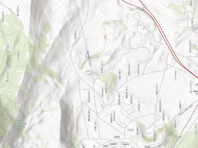 USGS topographic map of Dispersed camp — Mono County, CA