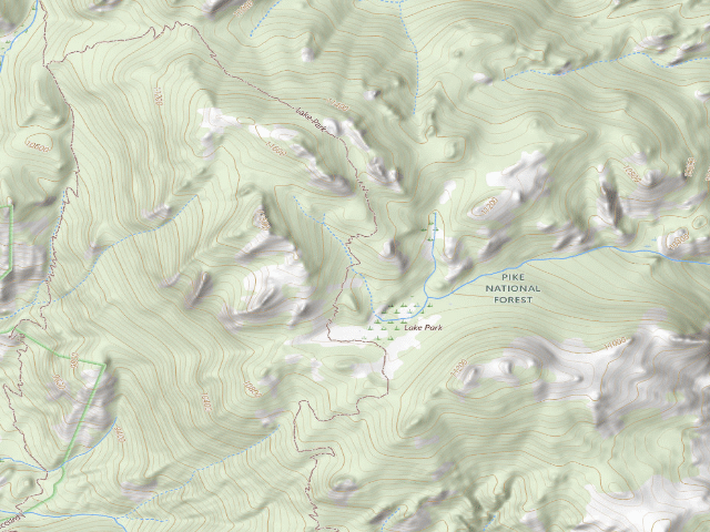 USGS topographic map of Dispersed camp — Park County, CO