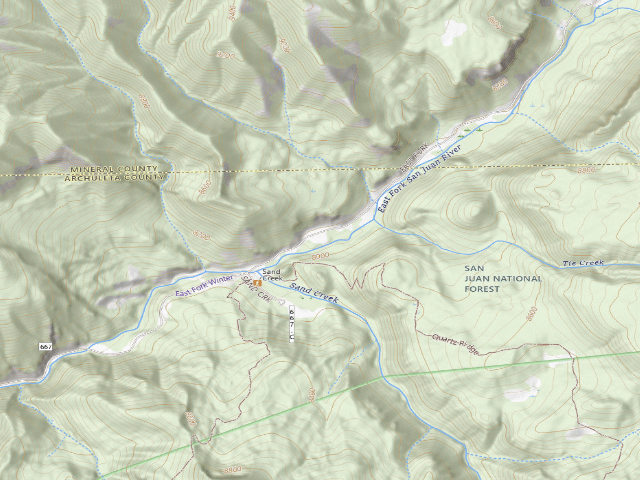 USGS topographic map of Dispersed camping